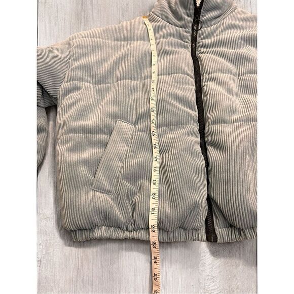 Wild Fable by Target Woman Light Blue Corduroy Puffer Bomber Jacket Coat Size L - Picture 10 of 12
